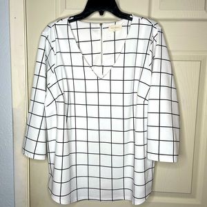 White Black Striped Blouse